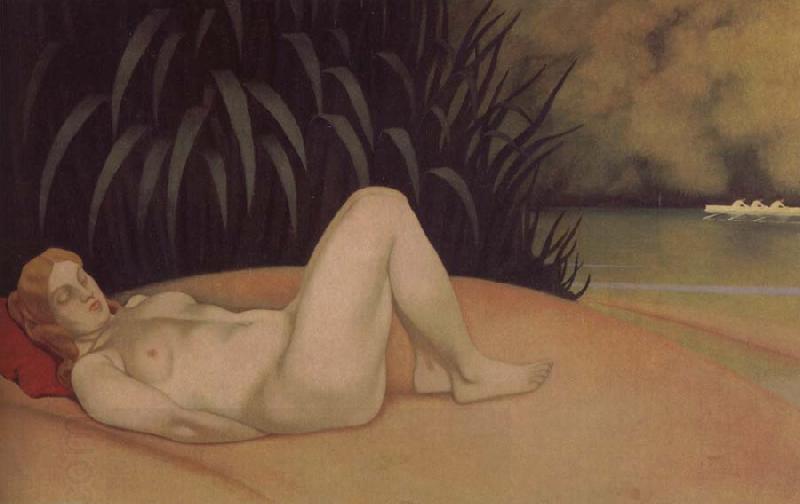 Felix Vallotton Nude sleeping on a bank oil painting picture